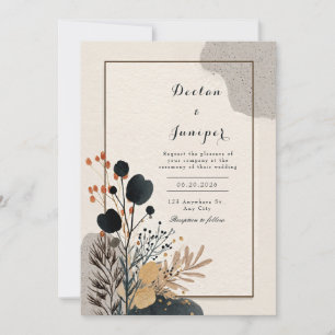 Invitation Mariage botanique Abstrait moderne