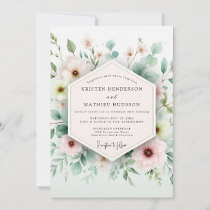 Invitation Mariage Botanique Aéré Sage & Blush