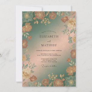 Invitation Mariage Botanique Antique Vert Sauge