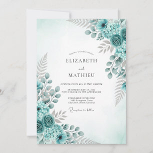 Invitation Mariage Botanique Aqua Rafraîchissant