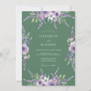 Invitation Mariage Botanique au Lavande Pourpre