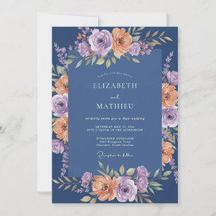 Invitation Mariage Botanique Bleu Nuit Luxuriant