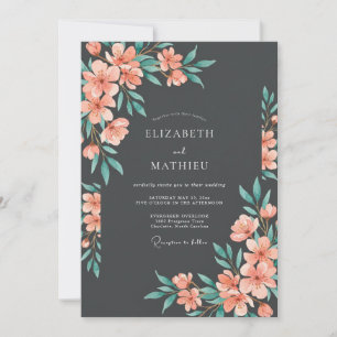 Invitation Mariage Botanique Charbon Humeur