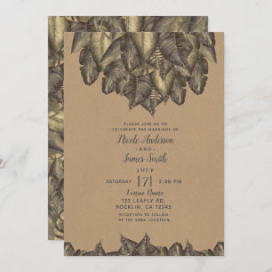 Invitation Mariage botanique classique Feuille tropical russe