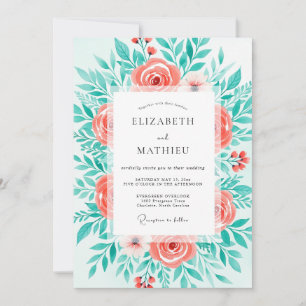 Invitation Mariage Botanique Coral Bloom
