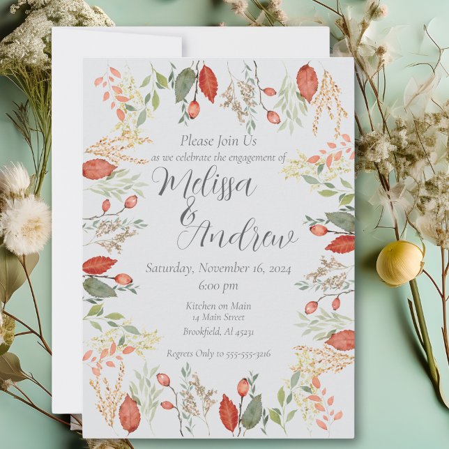 Invitation Mariage botanique d'automne (Créateur téléchargé)