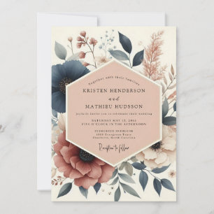 Invitation Mariage Botanique de Bois Naval