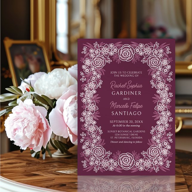 Invitation Mariage botanique de Bourgogne (Créateur téléchargé)