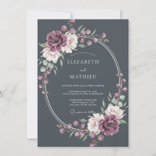 Invitation Mariage Botanique de Charbon de Minuit
