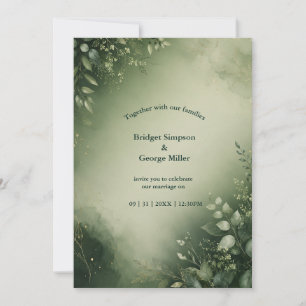 Invitation Mariage botanique de conte de fées élégant de saug