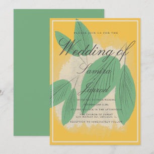Invitation Mariage botanique de feuille de citron et de feuil