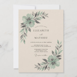 Invitation Mariage Botanique de Fleur de Sauge