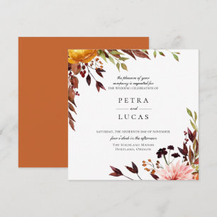 Invitation Mariage botanique de la forêt d'automne rustique