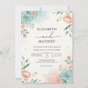 Invitation Mariage botanique de lave-fleurs douce