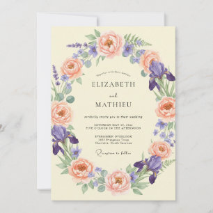 Invitation Mariage Botanique Délicieux aux Pêches