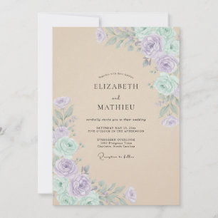 Invitation Mariage Botanique Doux à la Lavande