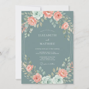 Invitation Mariage Botanique Élégant au Canard Branchu