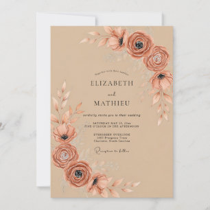 Invitation Mariage Botanique Élégant Sienne