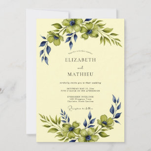 Invitation Mariage Botanique Envoûtant d'Ivoire