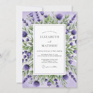 Invitation Mariage Botanique Éthéré au Lavande