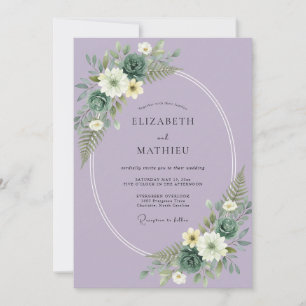 Invitation Mariage Botanique Éthéré au Lilas