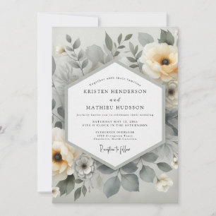 Invitation Mariage Botanique Éthéré Crème