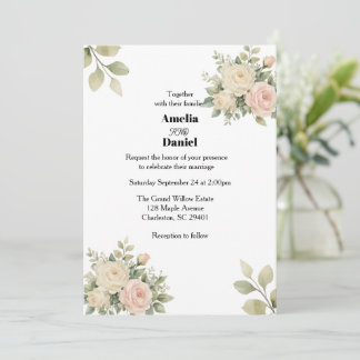 Invitation Mariage Botanique Eucalyptus Rustique