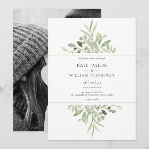 Invitation Mariage Botanique Eucalyptus Verdure Photo