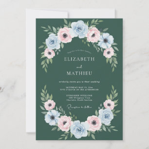 Invitation Mariage Botanique Exquis Vert Chasseur