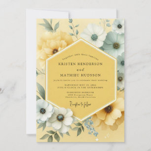 Invitation Mariage Botanique Fleur Jaune