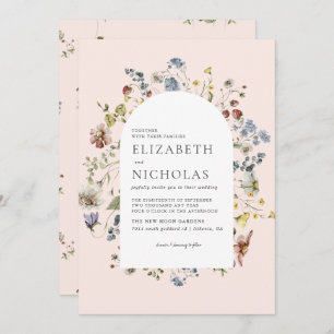 Invitation Mariage botanique fleur sauvage
