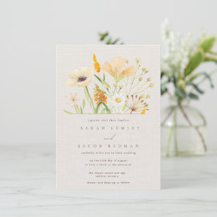 Invitation Mariage botanique Fleur sauvage simple