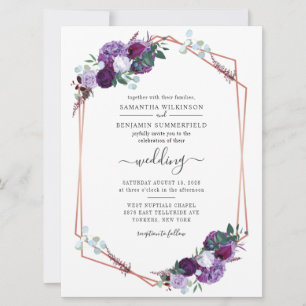 Invitation Mariage botanique floral géométrique de verdure vi