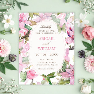Invitation Mariage botanique floral rose
