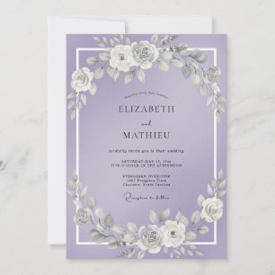 Invitation Mariage Botanique Foncé de Lilas