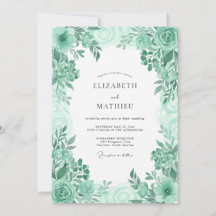 Invitation Mariage Botanique Frais Vert Menthe