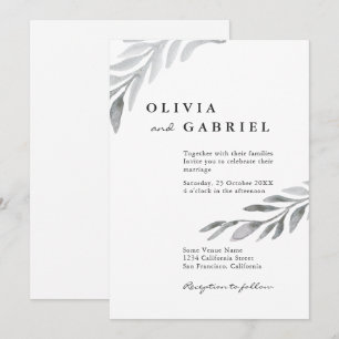 Invitation Mariage botanique gracieux aquarelle aquarelle aér