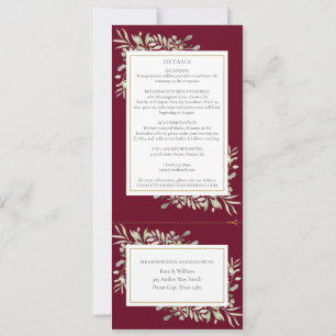Invitation Mariage Botanique Greenery Tout En Un Bordeaux