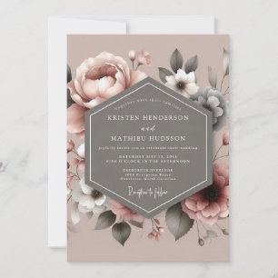 Invitation Mariage Botanique Impressionniste Mauve