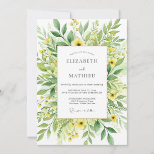 Invitation Mariage Botanique Jaune et Animé
