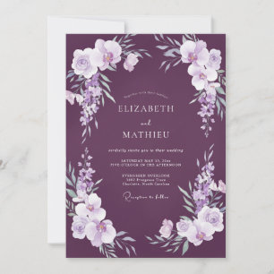 Invitation Mariage Botanique Lilas Plum