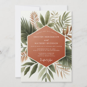 Invitation Mariage botanique luxuriant en terre cuite