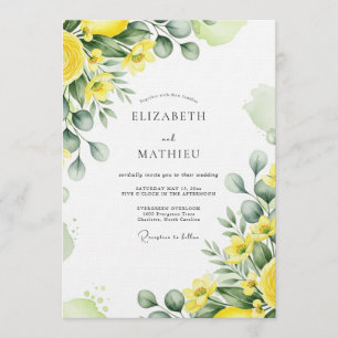 Invitation Mariage Botanique Luxuriant Jaune