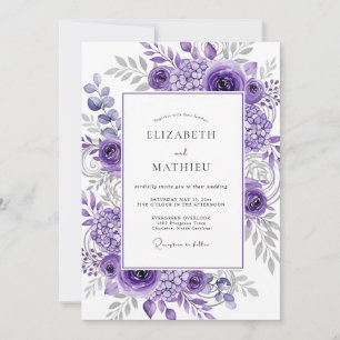 Invitation Mariage Botanique Majestueux Lavande