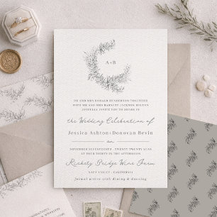 Invitation Mariage Botanique Minimaliste d'Art Fin