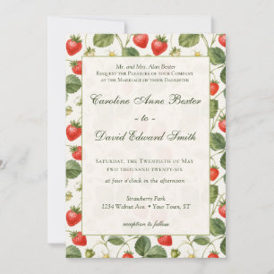 Invitation Mariage botanique moderne aux fruits d'été fraise