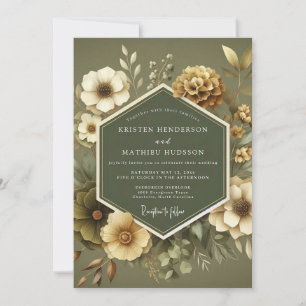 Invitation Mariage Botanique Ocres Sage