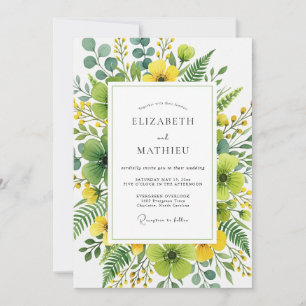 Invitation Mariage Botanique Organique Jaune