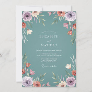 Invitation Mariage Botanique Paisible Sarcelle