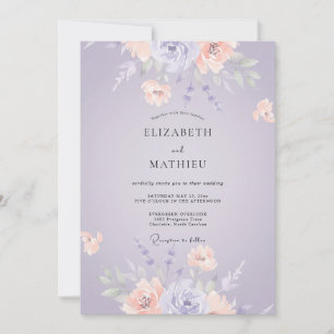Invitation Mariage Botanique Pastel Lavande